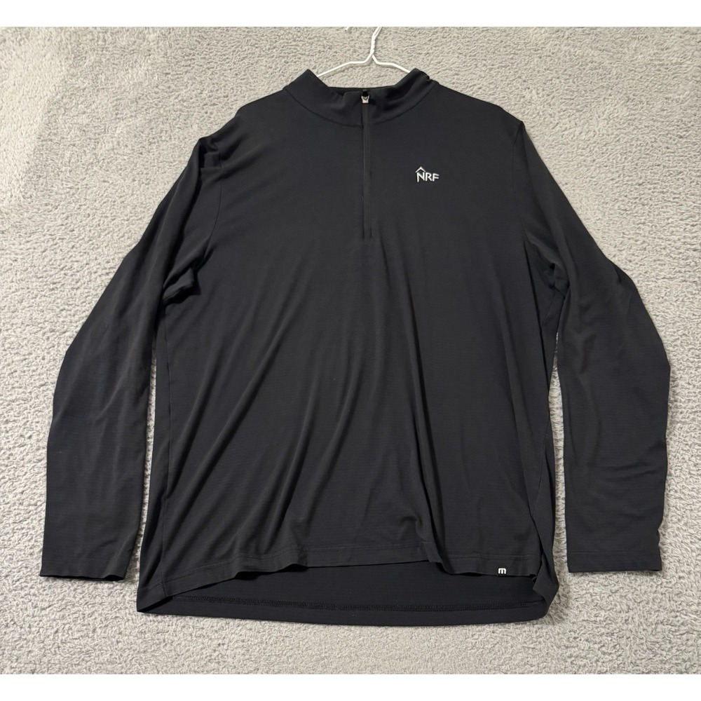 TravisMathew Pullover Mens XL Black Quarter Zip Performance Golf